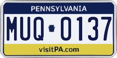 PA license plate MUQ0137