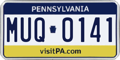 PA license plate MUQ0141