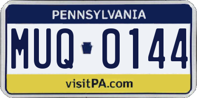 PA license plate MUQ0144