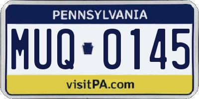 PA license plate MUQ0145