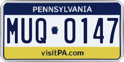 PA license plate MUQ0147