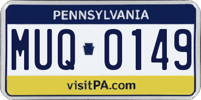PA license plate MUQ0149