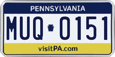 PA license plate MUQ0151