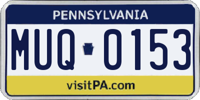 PA license plate MUQ0153