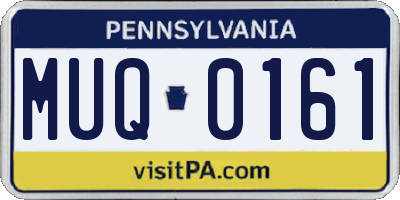 PA license plate MUQ0161