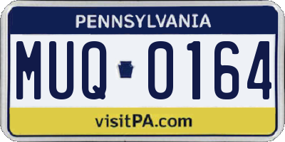 PA license plate MUQ0164