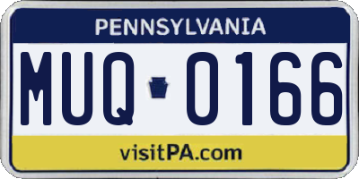 PA license plate MUQ0166