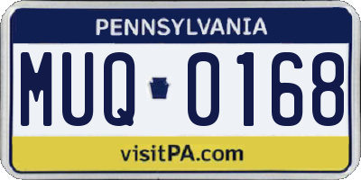 PA license plate MUQ0168