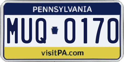 PA license plate MUQ0170