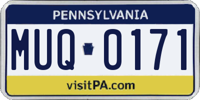 PA license plate MUQ0171