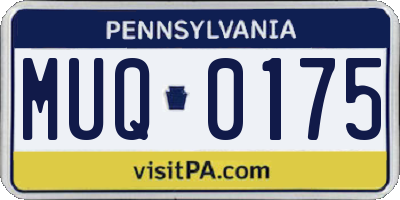 PA license plate MUQ0175