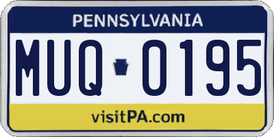 PA license plate MUQ0195