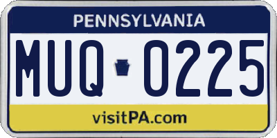 PA license plate MUQ0225