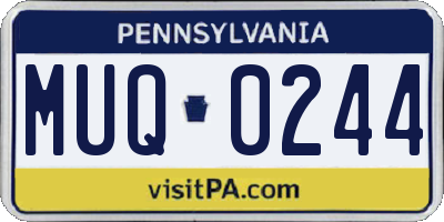 PA license plate MUQ0244