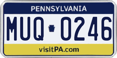 PA license plate MUQ0246