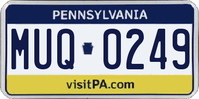 PA license plate MUQ0249