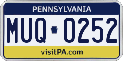 PA license plate MUQ0252