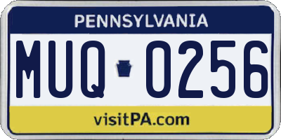 PA license plate MUQ0256