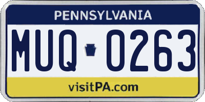 PA license plate MUQ0263