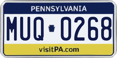 PA license plate MUQ0268
