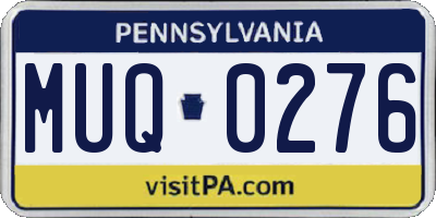 PA license plate MUQ0276