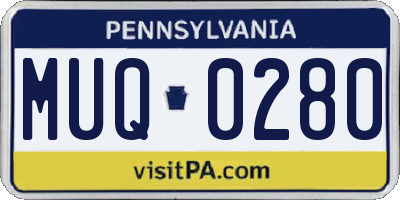 PA license plate MUQ0280