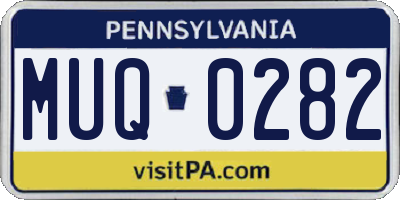 PA license plate MUQ0282
