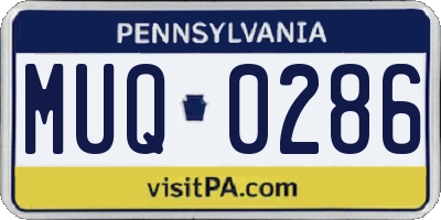 PA license plate MUQ0286
