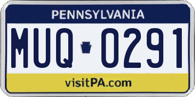 PA license plate MUQ0291