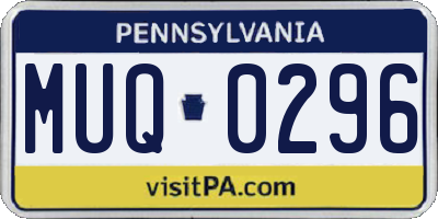 PA license plate MUQ0296