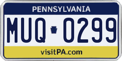 PA license plate MUQ0299