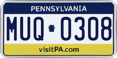 PA license plate MUQ0308