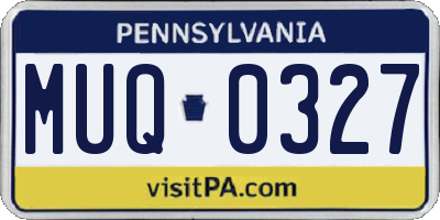 PA license plate MUQ0327