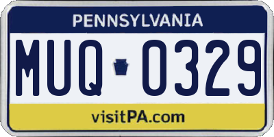 PA license plate MUQ0329