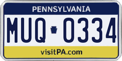 PA license plate MUQ0334
