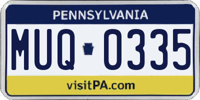 PA license plate MUQ0335