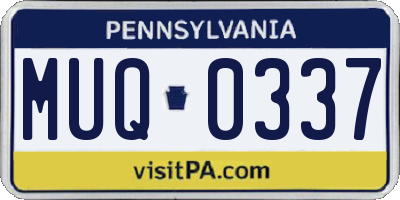 PA license plate MUQ0337