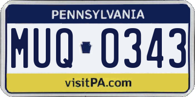 PA license plate MUQ0343
