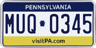 PA license plate MUQ0345