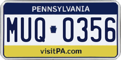 PA license plate MUQ0356