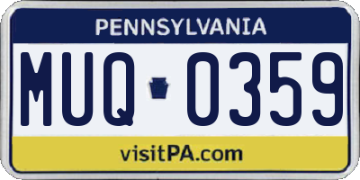 PA license plate MUQ0359