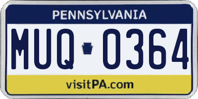 PA license plate MUQ0364