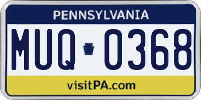 PA license plate MUQ0368