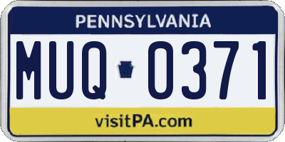 PA license plate MUQ0371