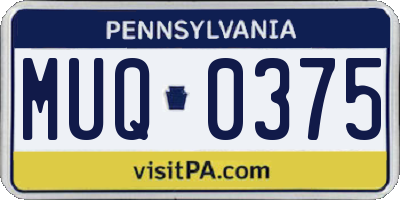 PA license plate MUQ0375