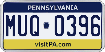 PA license plate MUQ0396