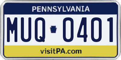 PA license plate MUQ0401