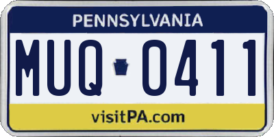 PA license plate MUQ0411