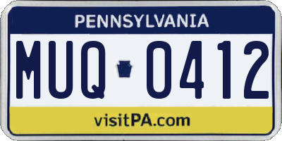 PA license plate MUQ0412