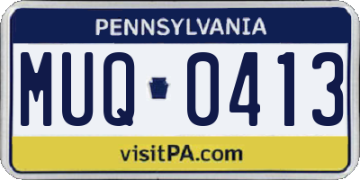 PA license plate MUQ0413